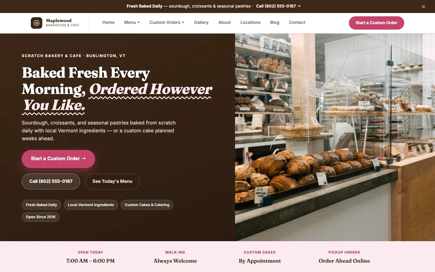 Maplewood Bakehouse & Cafe website